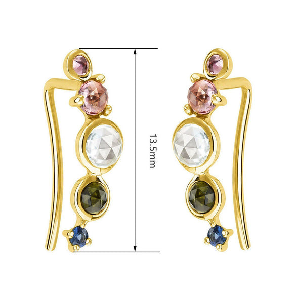 Wholesale Women's S925 Sterling Silver Inlaid Zircon Ushaped Simple Style Electroplated Earrings