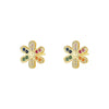 Wholesale Women's S925 Sterling Silver Inlaid Zirconium Flower And Geometric Earrings