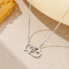 Wholesale Women's S925 Sterling Silver Interlocking Cut Out Heart Clavicle Chain Necklace With Electroplating In Retro Stylish And Classic Design
