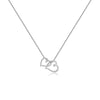 Wholesale Women's S925 Sterling Silver Interlocking Cut Out Heart Clavicle Chain Necklace With Electroplating In Retro Stylish And Classic Design