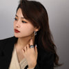 Wholesale Women's S925 Sterling Silver Irregular Water Ripple Geometric Electroplated Earrings
