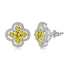 Wholesale Women's S925 Sterling Silver Jewelry Set With Clover Shape And Color Zirconium Inlaid Light Luxury Style Electroplated