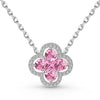 Wholesale Women's S925 Sterling Silver Jewelry Set With Clover Shape And Color Zirconium Inlaid Light Luxury Style Electroplated
