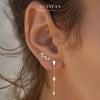 Wholesale Women's S925 Sterling Silver Leaf Style Earrings With Zirconium Tassel