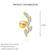 Wholesale Women's S925 Sterling Silver Leaf Style Earrings With Zirconium Tassel