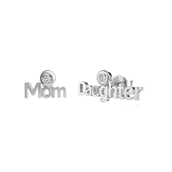 Wholesale Women's S925 Sterling Silver Light Luxury Earrings With Geometric Letters Numbers Text Electroplated