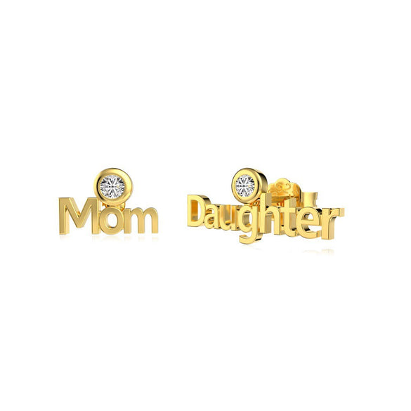 Wholesale Women's S925 Sterling Silver Light Luxury Earrings With Geometric Letters Numbers Text Electroplated