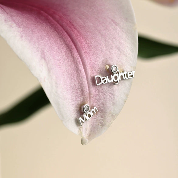 Wholesale Women's S925 Sterling Silver Light Luxury Earrings With Geometric Letters Numbers Text Electroplated