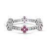 Wholesale Women's S925 Sterling Silver Light Luxury Floral Open Ring With Fourleaf Cone Zircon And Electroplating