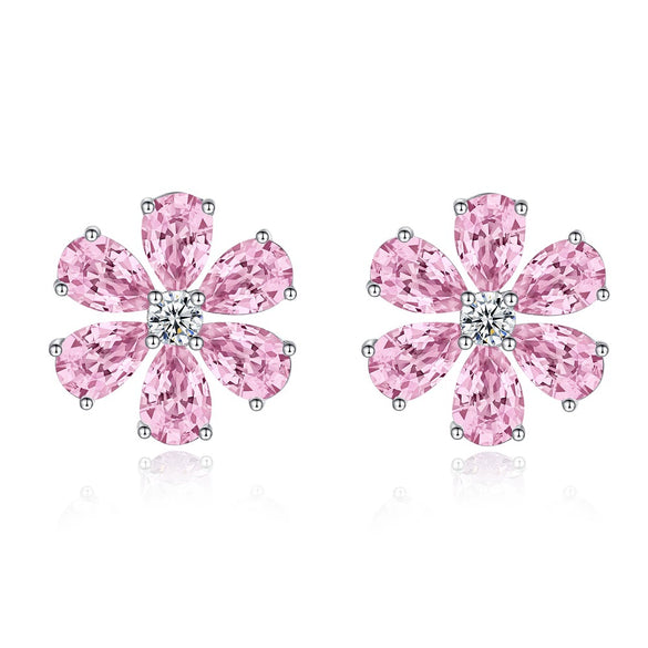 Wholesale Women's S925 Sterling Silver Light Luxury Flower Pattern Diamond Inlaid Clavicle Necklace