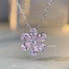 Wholesale Women's S925 Sterling Silver Light Luxury Flower Pattern Diamond Inlaid Clavicle Necklace