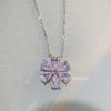 Wholesale Women's S925 Sterling Silver Light Luxury Flower Pattern Diamond Inlaid Clavicle Necklace