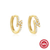 Wholesale Women's S925 Sterling Silver Lightning Zircon Inlaid Geometric Ear Buckle Earrings