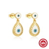 Wholesale Women's S925 Sterling Silver Lightning Zircon Inlaid Geometric Ear Buckle Earrings