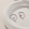 Wholesale Women's S925 Sterling Silver Love Heart Shape Zirconium Inlay Electroplated Ring Jewelry