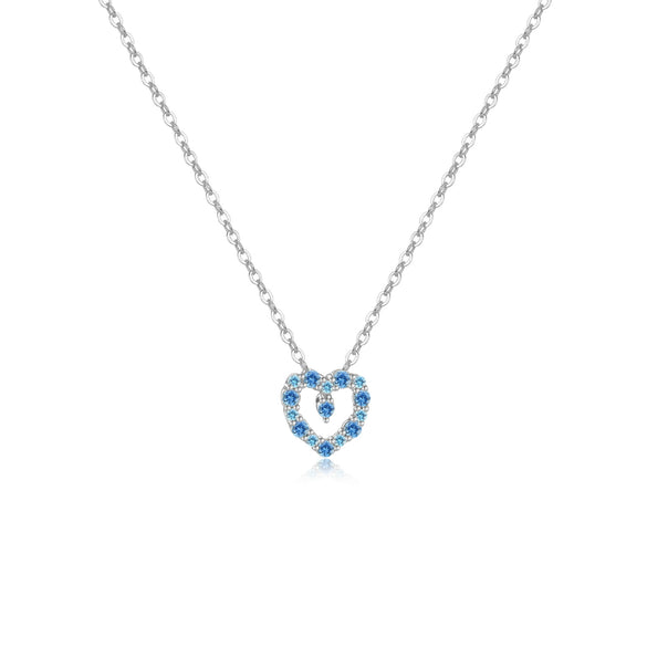 Wholesale Women's S925 Sterling Silver Love Hollow Pendant Necklace With Geometric Pattern And Electroplated Finish