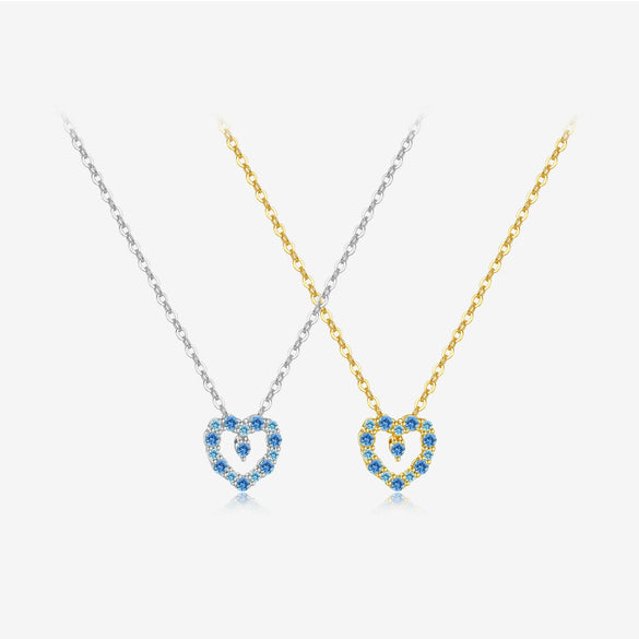 Wholesale Women's S925 Sterling Silver Love Hollow Pendant Necklace With Geometric Pattern And Electroplated Finish