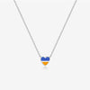 Wholesale Women's S925 Sterling Silver Love Pendant Necklace With Gold Enamel And Geometric Pattern Electroplated