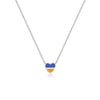 Wholesale Women's S925 Sterling Silver Love Pendant Necklace With Gold Enamel And Geometric Pattern Electroplated