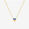 Wholesale Women's S925 Sterling Silver Love Pendant Necklace With Gold Enamel And Geometric Pattern Electroplated