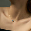 Wholesale Women's S925 Sterling Silver Love Pendant Necklace With Gold Enamel And Geometric Pattern Electroplated