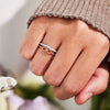 Wholesale Women's S925 Sterling Silver Love Shape Geometric Ring With Electroplating