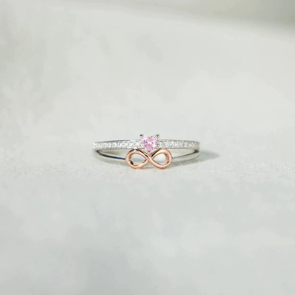 Wholesale Women's S925 Sterling Silver Love Shape Geometric Ring With Electroplating