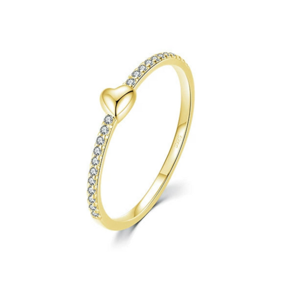 Wholesale Women's S925 Sterling Silver Love Star Geometric Heart Shape Inlaid Zircon Fashion Ring