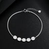Wholesale Women's S925 Sterling Silver Lucky Flower Bracelet With Electroplating