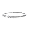 Wholesale Women's S925 Sterling Silver M?bius Geometric Style Bracelet With Zircon Opal And Electroplating Design