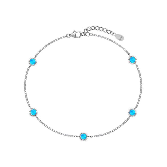 Wholesale Women's S925 Sterling Silver M?bius Geometric Style Bracelet With Zircon Opal And Electroplating Design