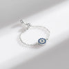Wholesale Women's S925 Sterling Silver Microinlaid Diamond Geometric Devil Eye Ring With Seiko Craftsmanship