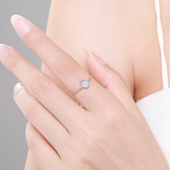 Wholesale Women's S925 Sterling Silver Microinlaid Diamond Geometric Devil Eye Ring With Seiko Craftsmanship