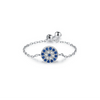 Wholesale Women's S925 Sterling Silver Microinlaid Diamond Geometric Devil Eye Ring With Seiko Craftsmanship