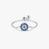 Wholesale Women's S925 Sterling Silver Microinlaid Diamond Geometric Devil Eye Ring With Seiko Craftsmanship