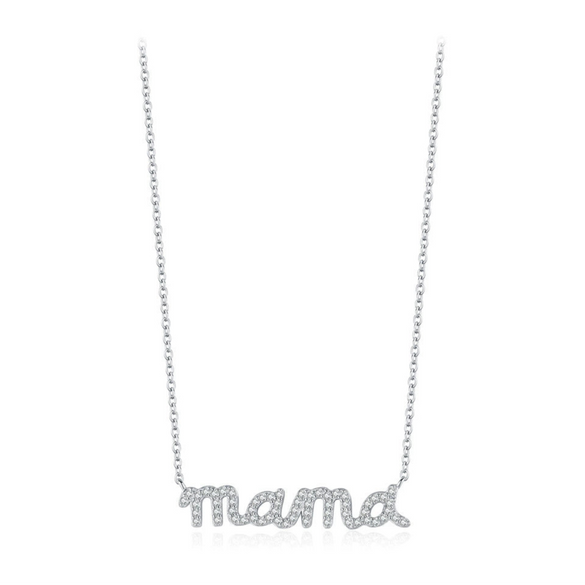 Wholesale Women's S925 Sterling Silver Microinlaid Letter Clavicle Chain Necklace