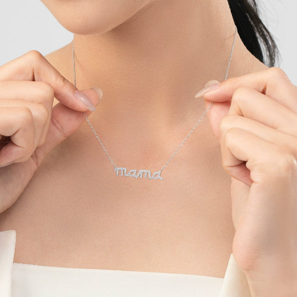 Wholesale Women's S925 Sterling Silver Microinlaid Letter Clavicle Chain Necklace