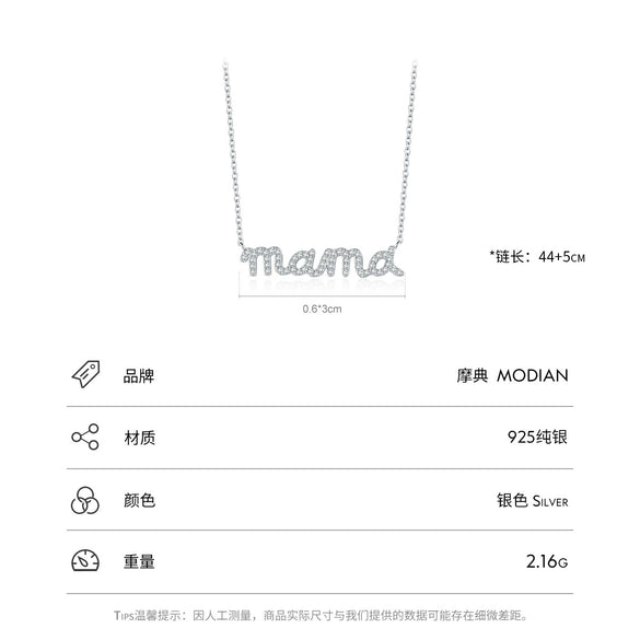 Wholesale Women's S925 Sterling Silver Microinlaid Letter Clavicle Chain Necklace