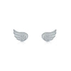 Wholesale Women's S925 Sterling Silver Microinlaid Zircon Earrings With Geometric Angel Wings Design