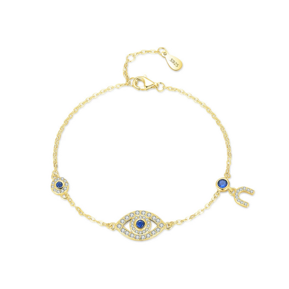 Wholesale Women's S925 Sterling Silver Microinlay Devil's Eye Bracelet