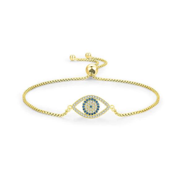 Wholesale Women's S925 Sterling Silver Microinlay Devil's Eye Bracelet