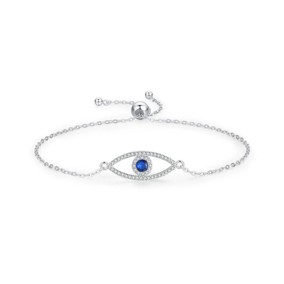 Wholesale Women's S925 Sterling Silver Microinlay Devil's Eye Bracelet