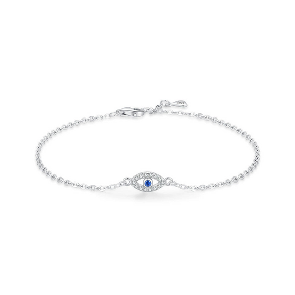 Wholesale Women's S925 Sterling Silver Microinlay Devil's Eye Bracelet