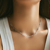 Wholesale Women's S925 Sterling Silver Minimalist Irregular Hammer Texture Clavicle Chain With Electroplating