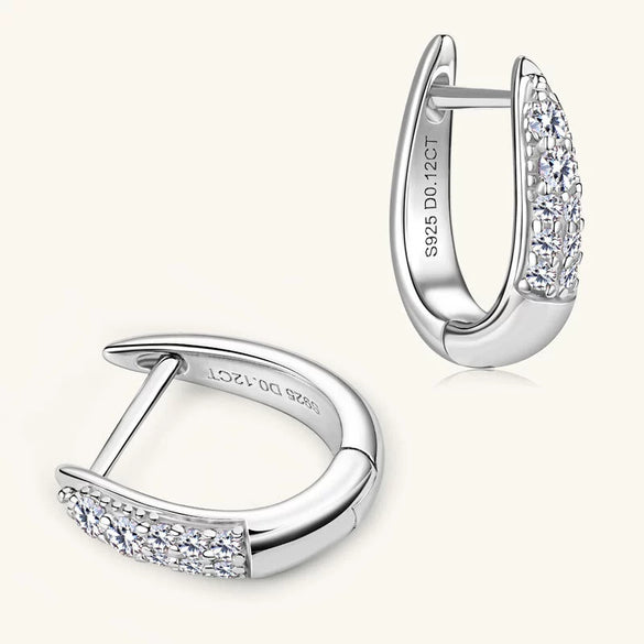 Wholesale Women's S925 Sterling Silver Moissanite Earrings Geometric Style With Letters Numbers Text Electroplated