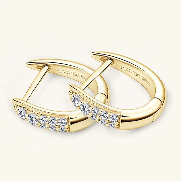 Wholesale Women's S925 Sterling Silver Moissanite Earrings Geometric Style With Letters Numbers Text Electroplated