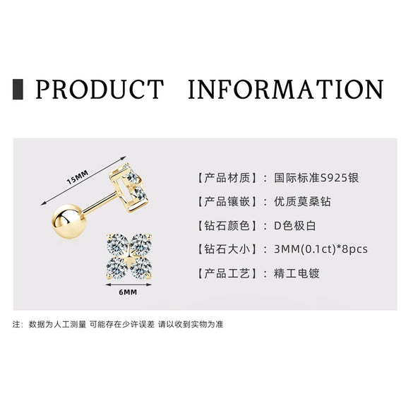 Wholesale Women's S925 Sterling Silver Moissanite Four Leaf Clover Geometric Fashion Necklace O Chain