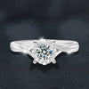 Wholesale Women's S925 Sterling Silver Moissanite Geometric Diamond Ring Highclass Classic Fourclaw Interwoven Snowflake Minimalist