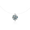 Wholesale Women's S925 Sterling Silver Moissanite Geometric Simple Pendant Fishing Line Necklace