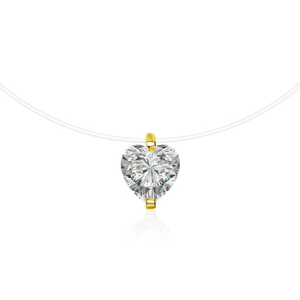 Wholesale Women's S925 Sterling Silver Moissanite Geometric Simple Pendant Fishing Line Necklace